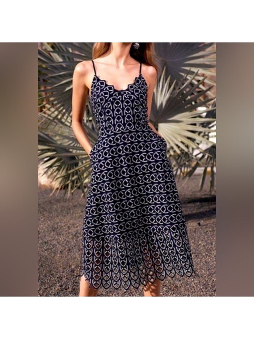 Gianni Bini Irma Nautical Gardens Formal Summer Midi Spring Easter Dress 2 - Picture 2 of 11